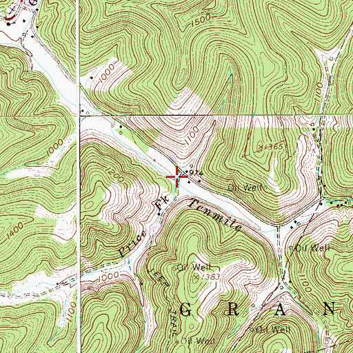 Topographic Map of Price Fork, WV