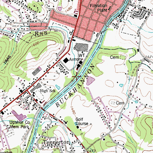 Topographic Map of Ratcliff Run, WV