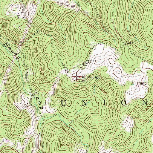 Topographic Map of Redabaugh Cemetery, WV