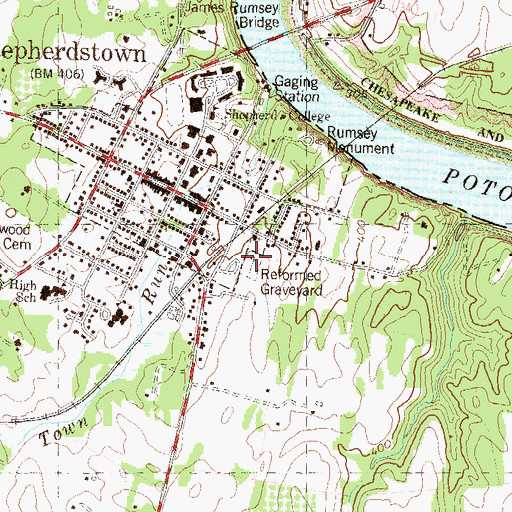 Topographic Map of Reformed Graveyard, WV