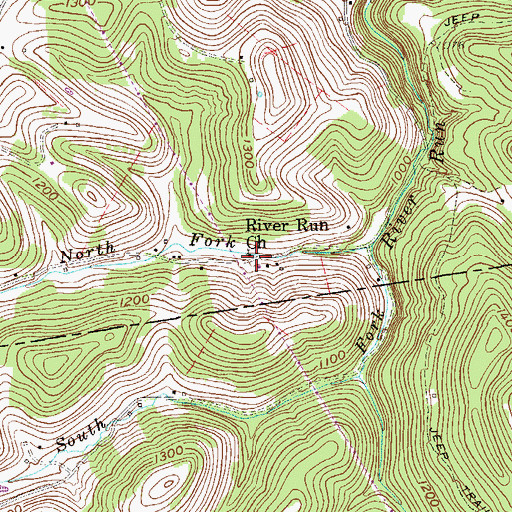 Topographic Map of River Run Church, WV