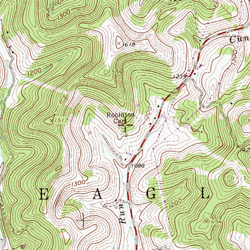Topographic Map of Robinson Cemetery, WV