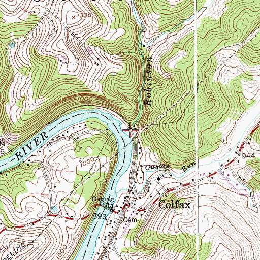Topographic Map of Robinson Run, WV