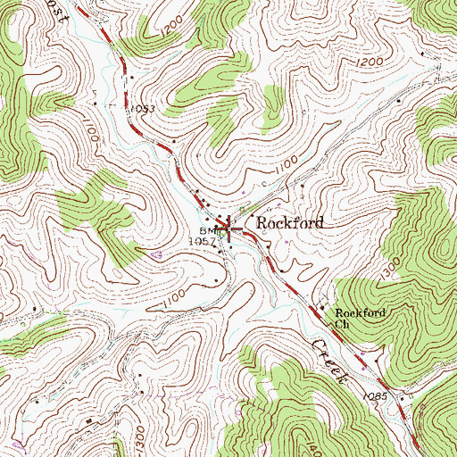 Topographic Map of Rockford, WV