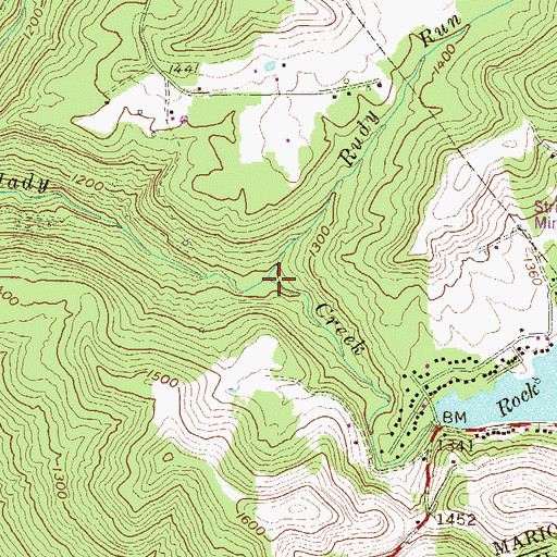 Topographic Map of Rudy Run, WV