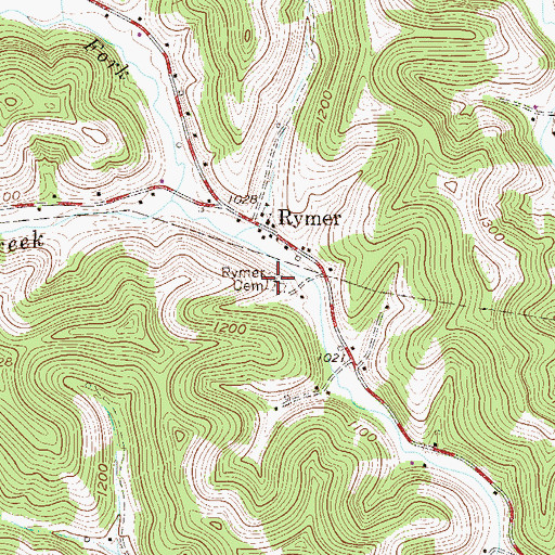 Topographic Map of Rymer Cemetery, WV