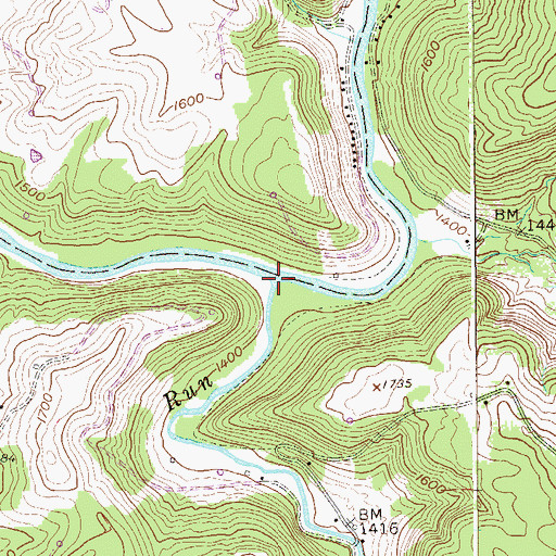 Topographic Map of Sand Run, WV