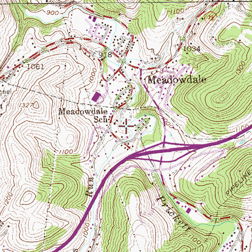 Topographic Map of Scratchers Run, WV