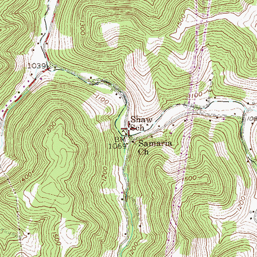 Topographic Map of Shaw School (historical), WV