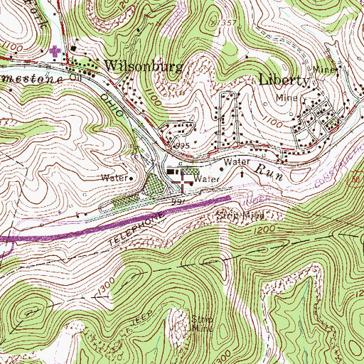 Topographic Map of Simpson Fork, WV