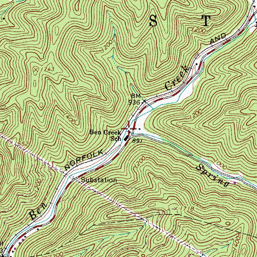 Topographic Map of Spring Fork, WV