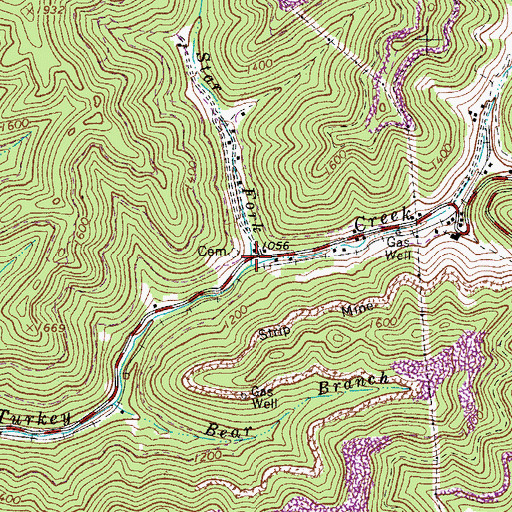 Topographic Map of Star Fork, WV