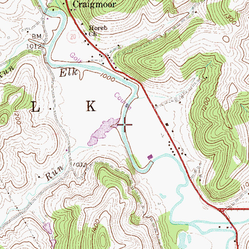 Topographic Map of Stevens Run, WV