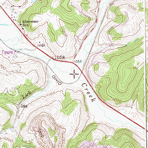 Topographic Map of Stewart Run, WV