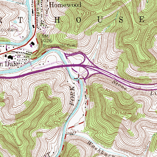 Topographic Map of Stone Lick, WV