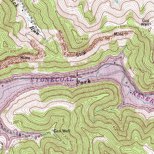 Topographic Map of Stonecoal Reservoir, WV