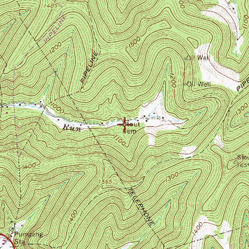 Topographic Map of Stout Cemetery, WV