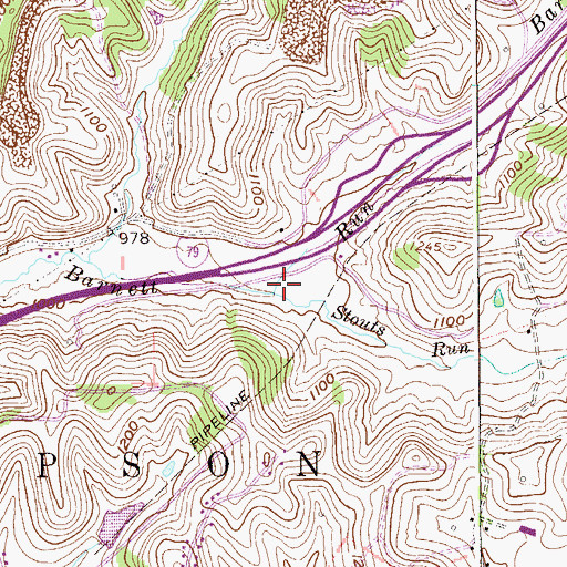 Topographic Map of Stouts Run, WV