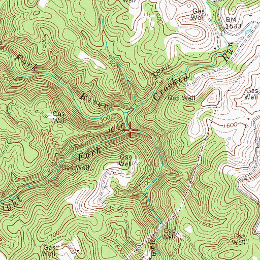 Topographic Map of Straight Fork, WV
