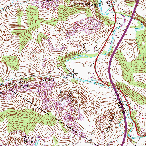 Topographic Map of Sweep Run, WV