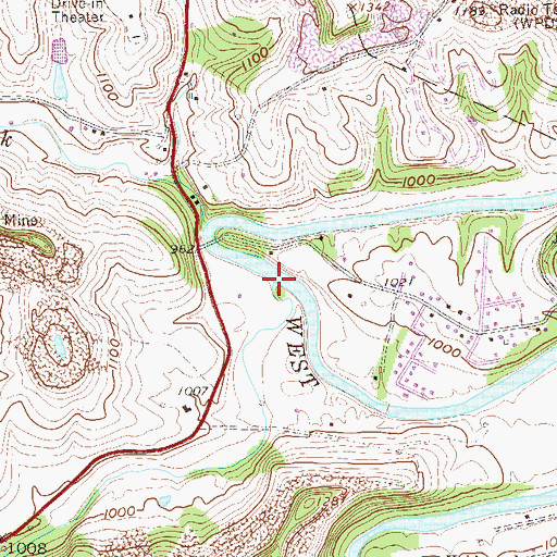 Topographic Map of Sycamore Creek, WV