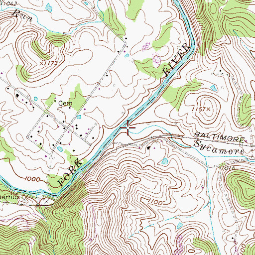 Topographic Map of Sycamore Lick, WV