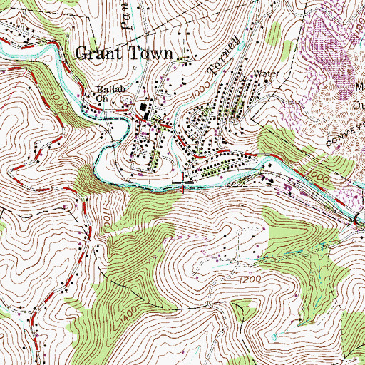 Topographic Map of Tarney Run, WV
