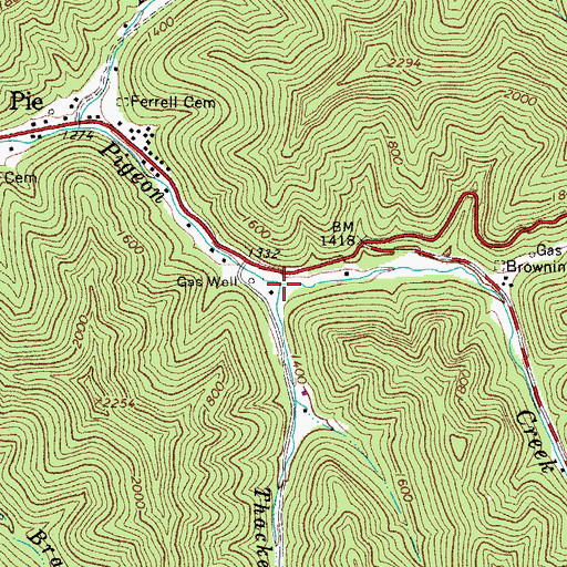 Topographic Map of Thacker Fork, WV