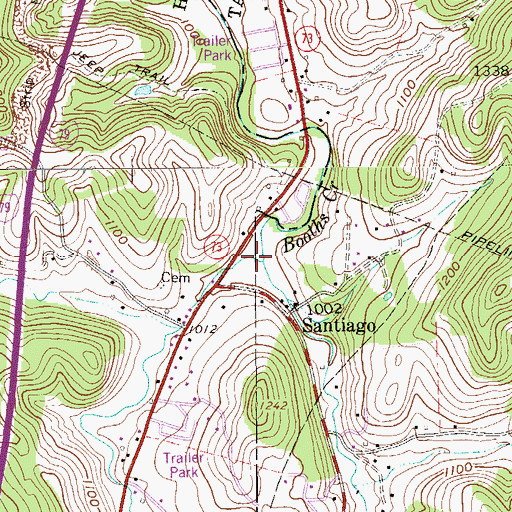Topographic Map of Thomas Fork, WV
