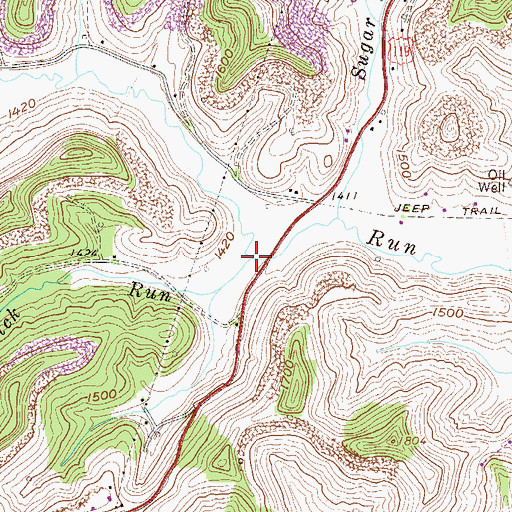 Topographic Map of Three Lick Run, WV