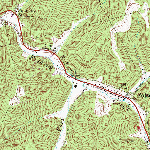 Topographic Map of Trader Fork, WV
