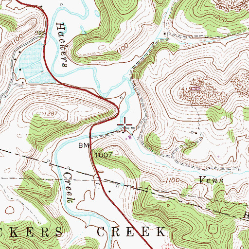Topographic Map of Vens Run, WV