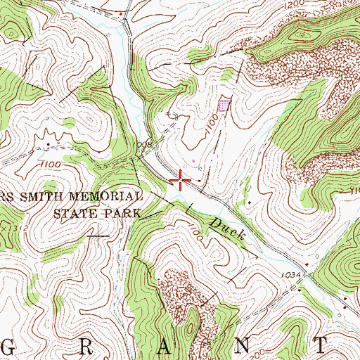 Topographic Map of Watters Smith Memorial State Park, WV