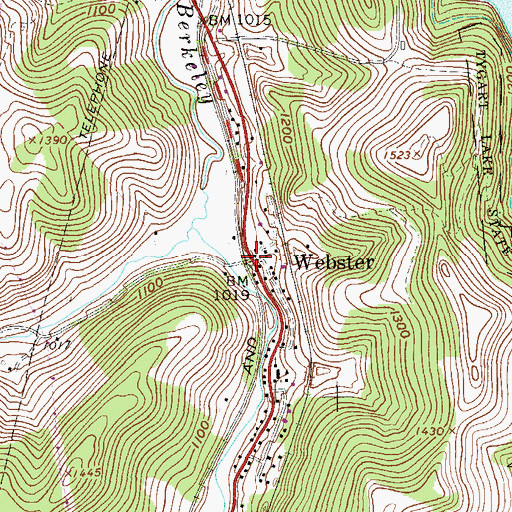 Topographic Map of Webster, WV