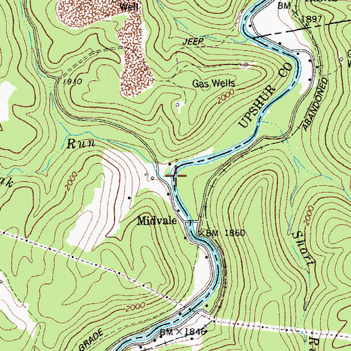 Topographic Map of White Oak Run, WV