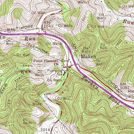 Topographic Map of Wizardism Run, WV