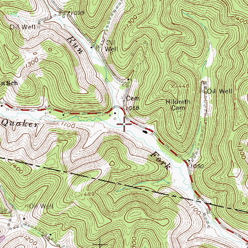 Topographic Map of Wolfpit Run, WV