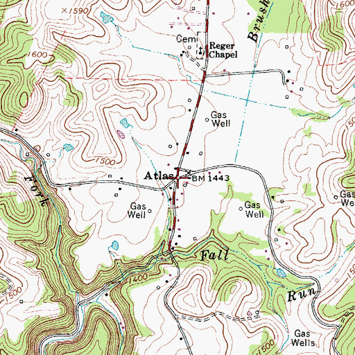 Topographic Map of Atlas, WV