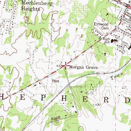 Topographic Map of Morgan Grove, WV