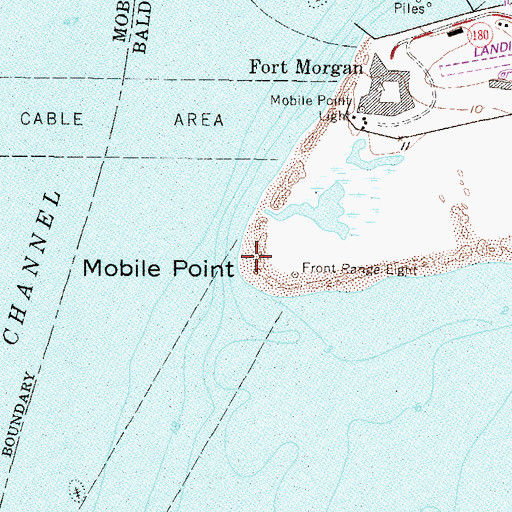 Topographic Map of Mobile Point, AL
