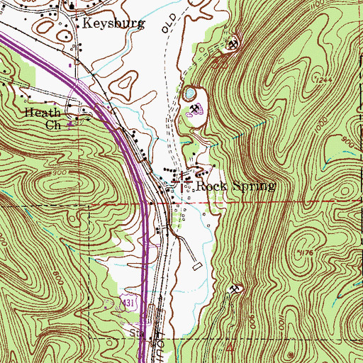 Topographic Map of Rock Spring, AL