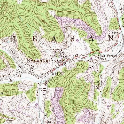 Topographic Map of Brownton, WV