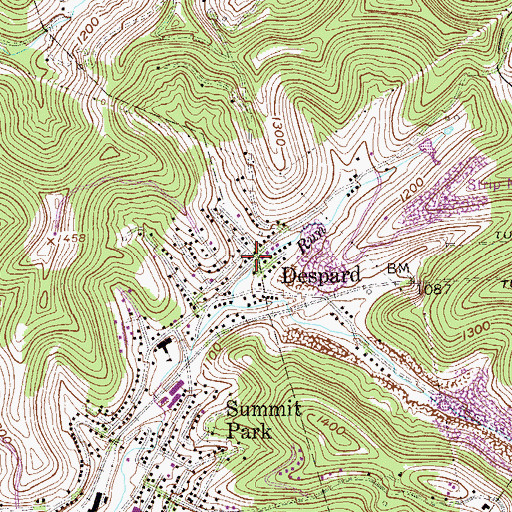 Topographic Map of Despard, WV