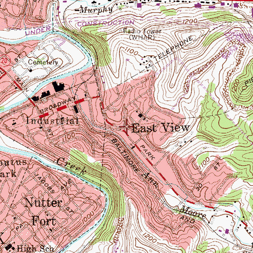 Topographic Map of East View, WV