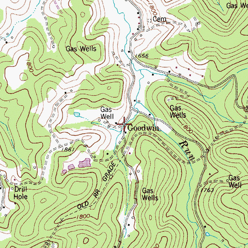 Topographic Map of Goodwin, WV