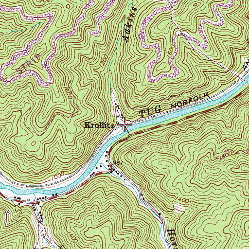 Topographic Map of Krollitz, WV