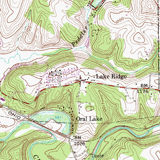 Topographic Map of Lake Ridge, WV