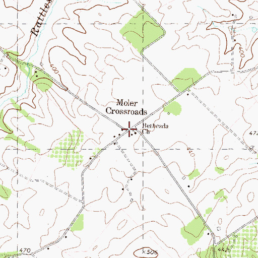 Topographic Map of Moler Crossroads, WV