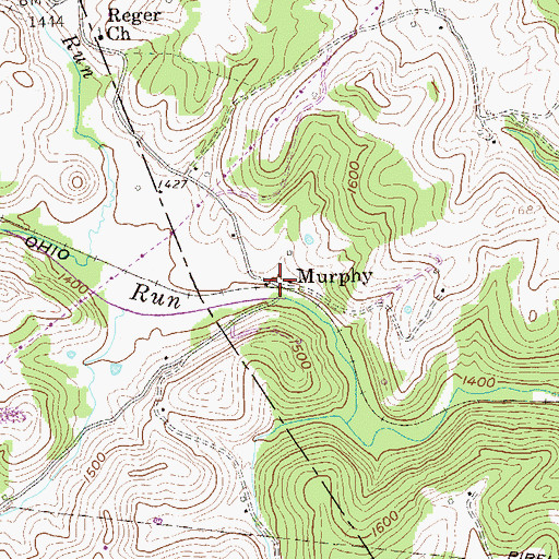 Topographic Map of Murphy, WV