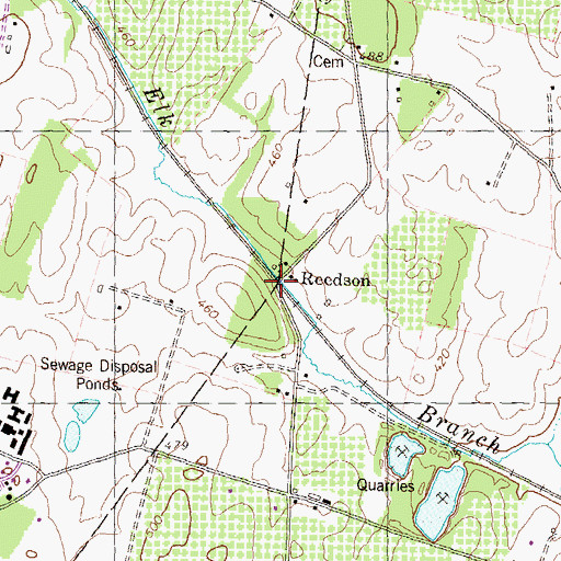 Topographic Map of Reedson, WV